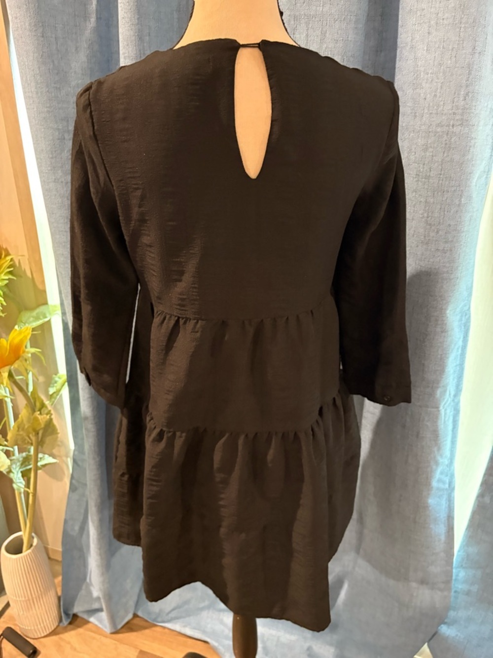 Crystal Doll Black Textured Tunic Top - Picture 2 of 7